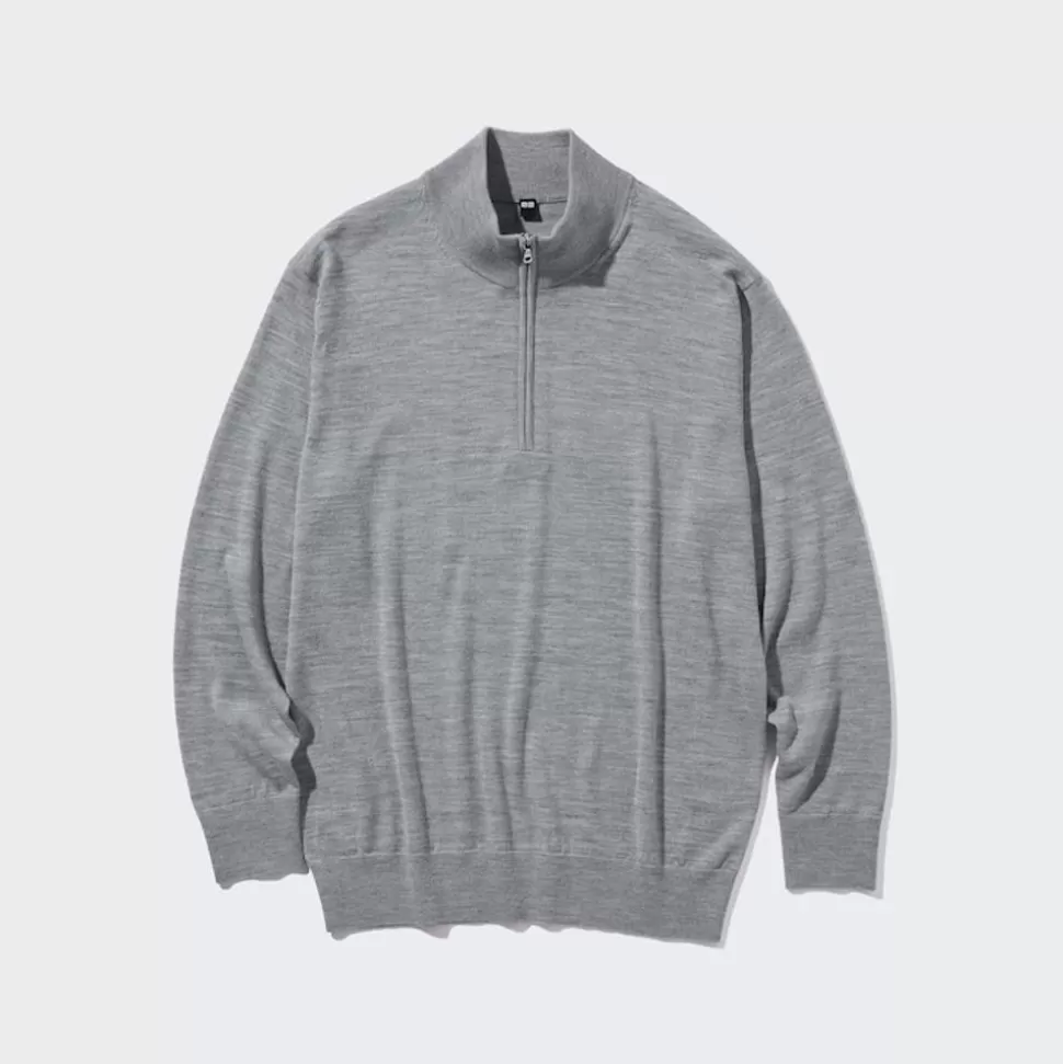 UNIQLO Pullover & Strickjacken*100 % Extra Feine Merinowolle Pullover Mit Reisverschluss