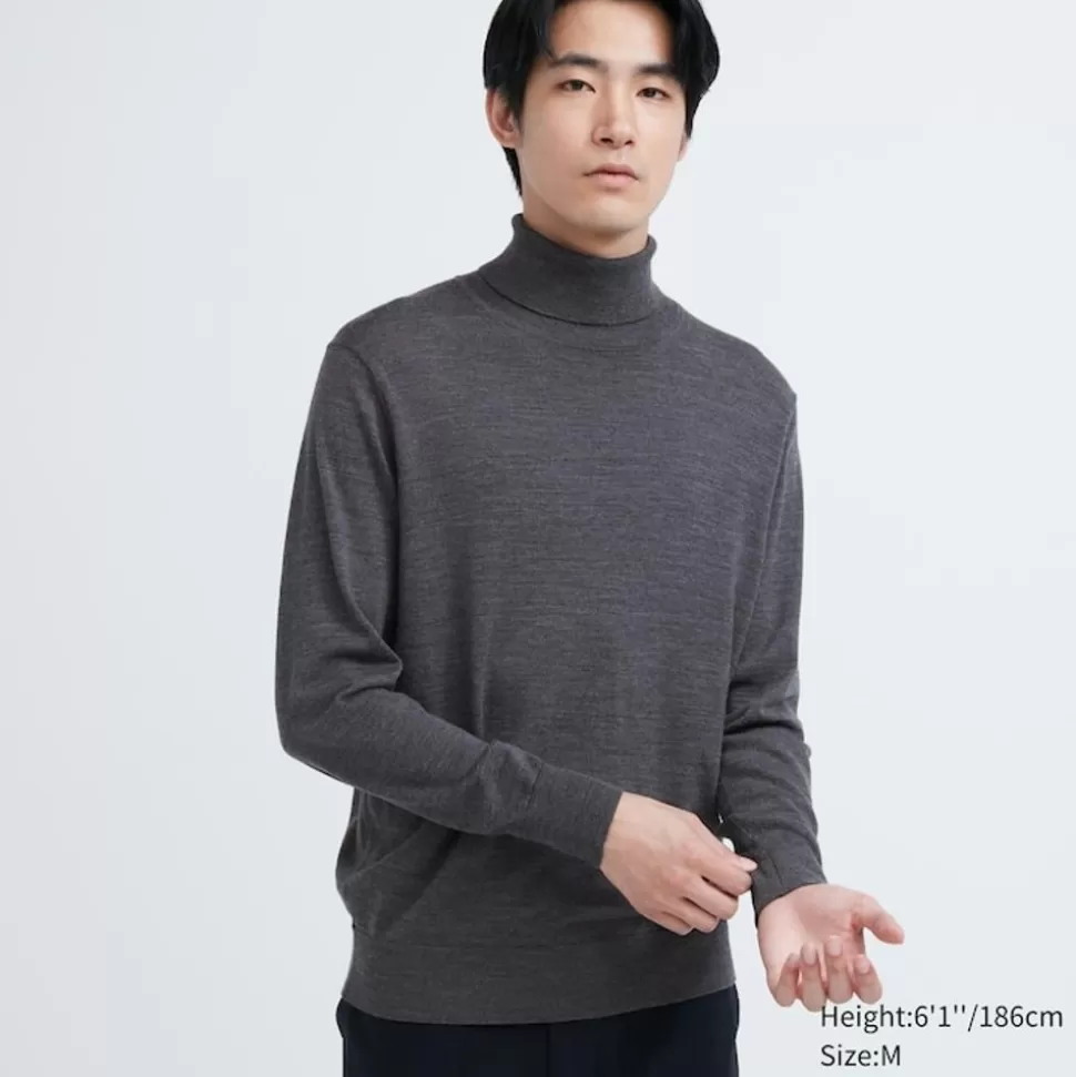 UNIQLO Pullover & Strickjacken*100 % Extra Feine Merinowolle Rollkragenpullover
