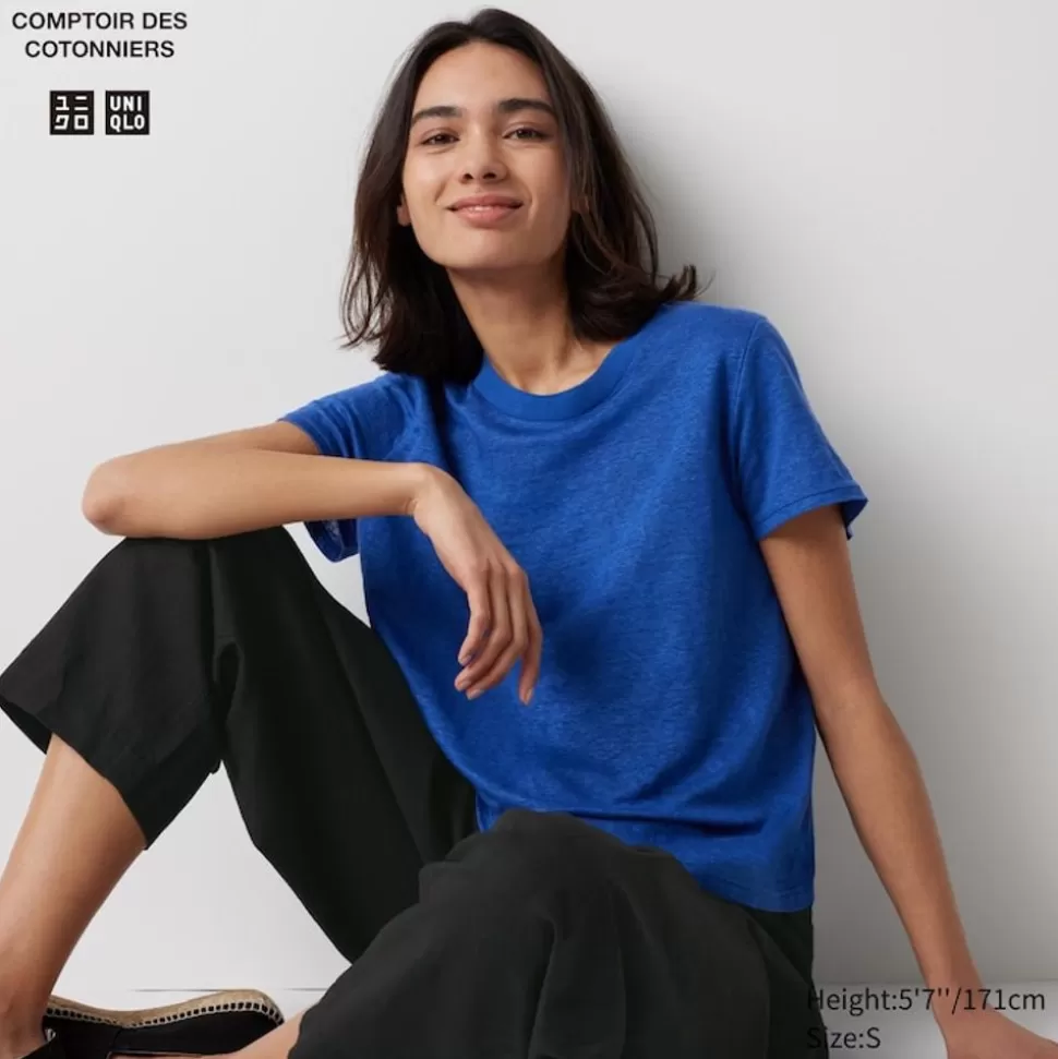 UNIQLO T-Shirts & Oberteile*100 % Leinen T-Shirt