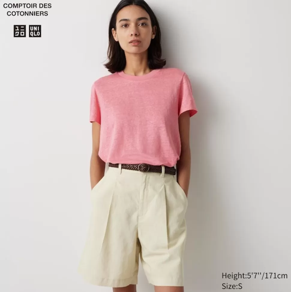 UNIQLO T-Shirts & Oberteile*100 % Leinen T-Shirt