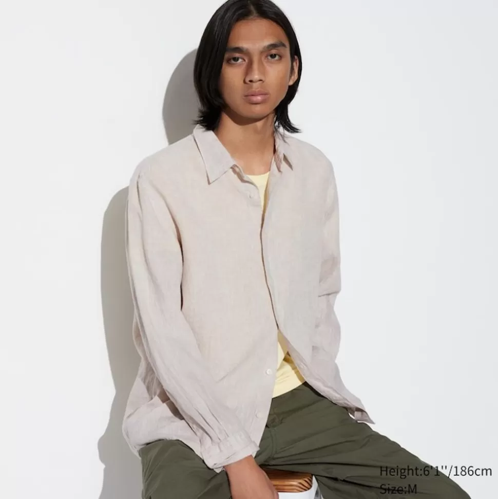 UNIQLO Hemden*100 % Premium Leinen Langarm Hemd
