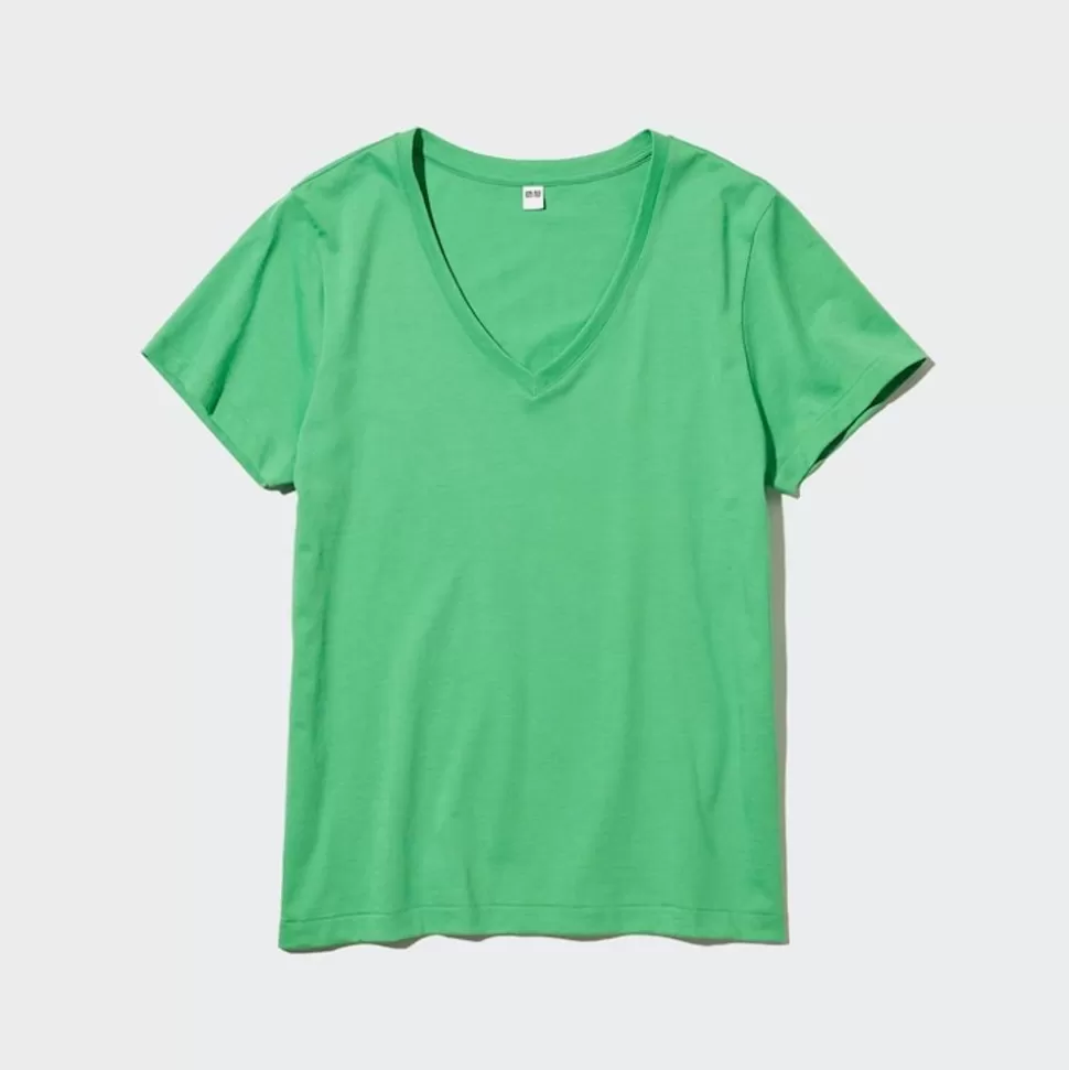 UNIQLO T-Shirts & Oberteile*100 % Supima Baumwolle T-Shirt Mit V-Ausschnitt