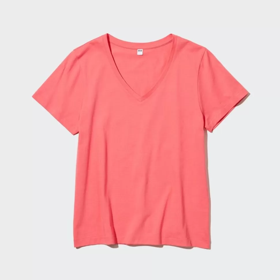 UNIQLO T-Shirts & Oberteile*100 % Supima Baumwolle T-Shirt Mit V-Ausschnitt