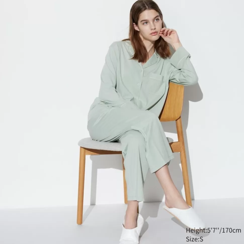 UNIQLO Loungewear & Pyjamas*Airism Baumwolle Langarm Pyjama