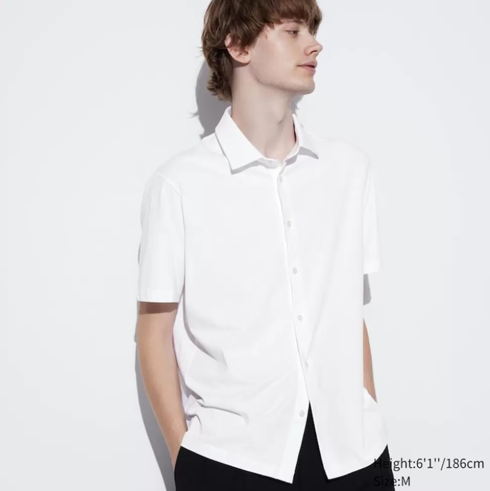 UNIQLO Poloshirts*Airism Baumwolle Poloshirt Mit Knopfleiste