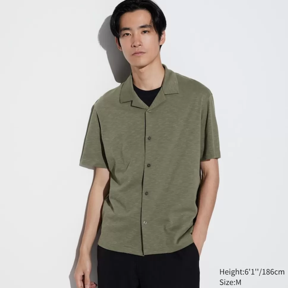 UNIQLO Poloshirts*Airism Baumwolle Poloshirt Mit Knopfleiste Und Offenem Kragen