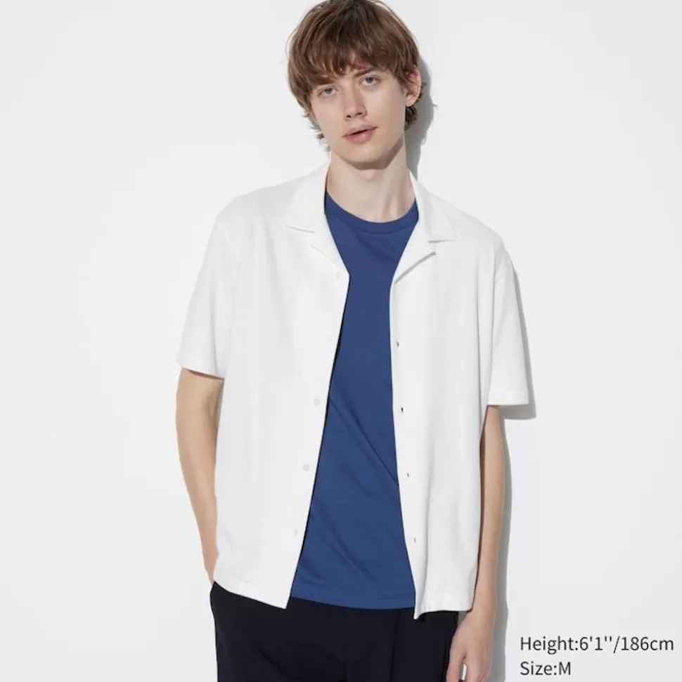 UNIQLO Poloshirts*Airism Baumwolle Poloshirt Mit Knopfleiste Und Offenem Kragen