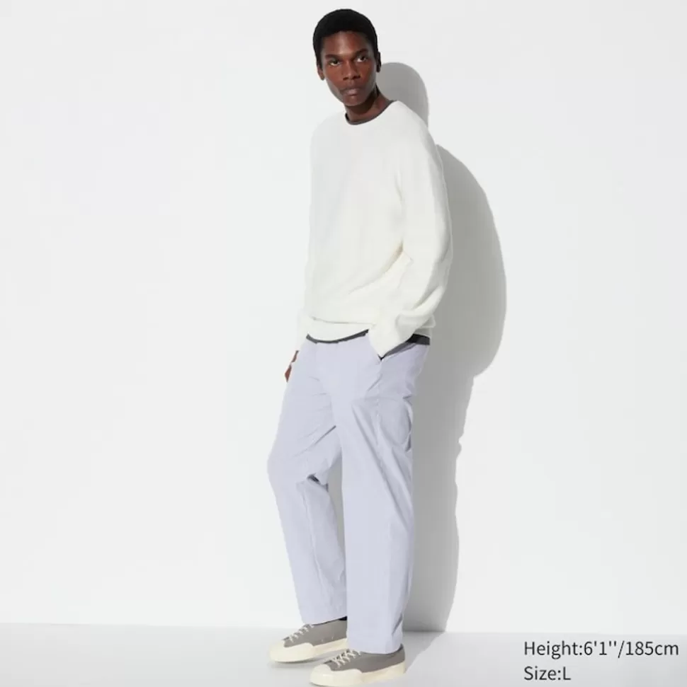UNIQLO Hosen, Chinos & Jogginghosen*Airsense Seersucker Hose (Relaxed Fit) Blau