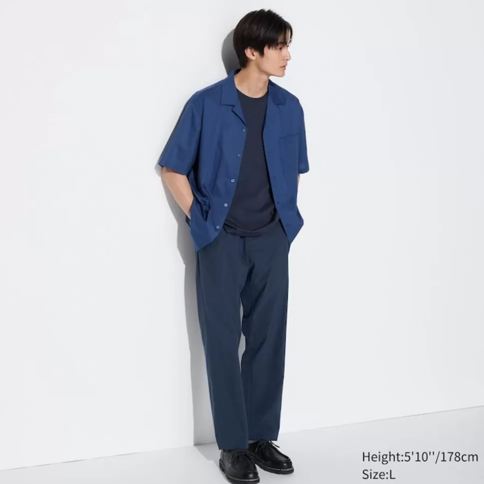 UNIQLO Hosen, Chinos & Jogginghosen*Airsense Seersucker Hose (Relaxed Fit) Blau