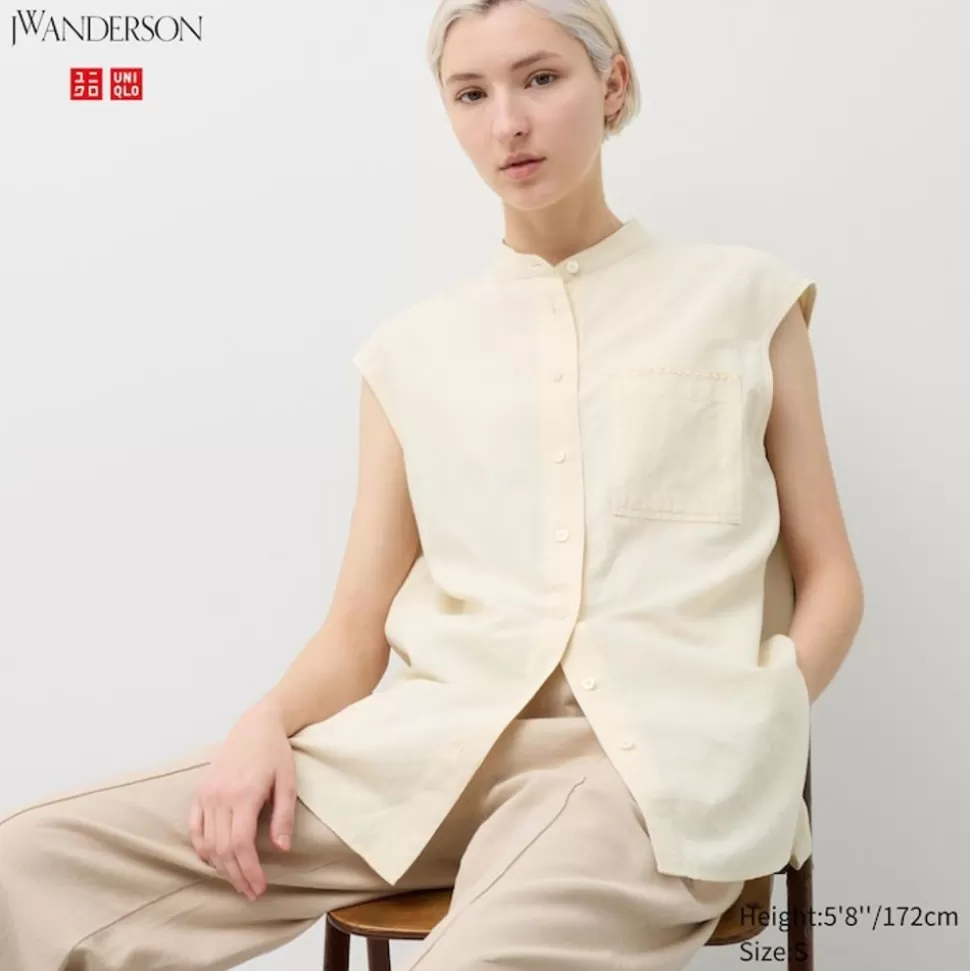UNIQLO Hemden & Blusen*Armellose Leinenmix Bluse