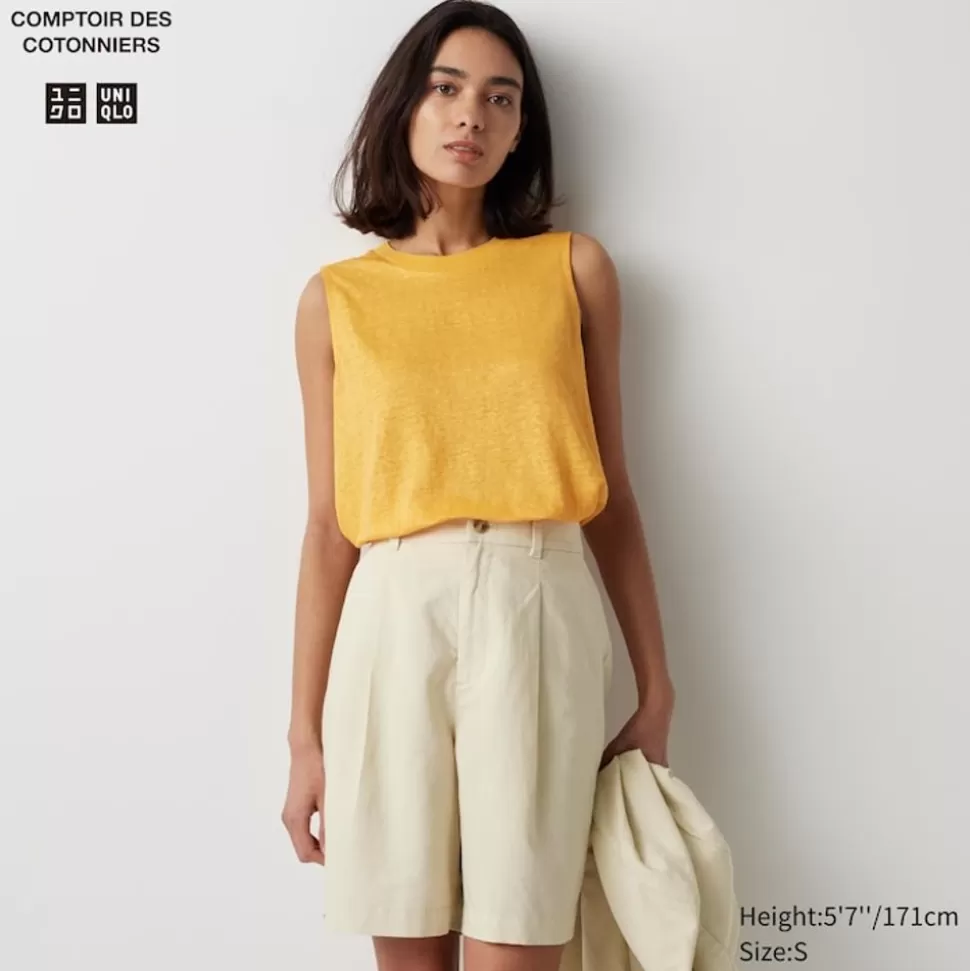 UNIQLO T-Shirts & Oberteile*Armelloses 100 % Leinen T-Shirt