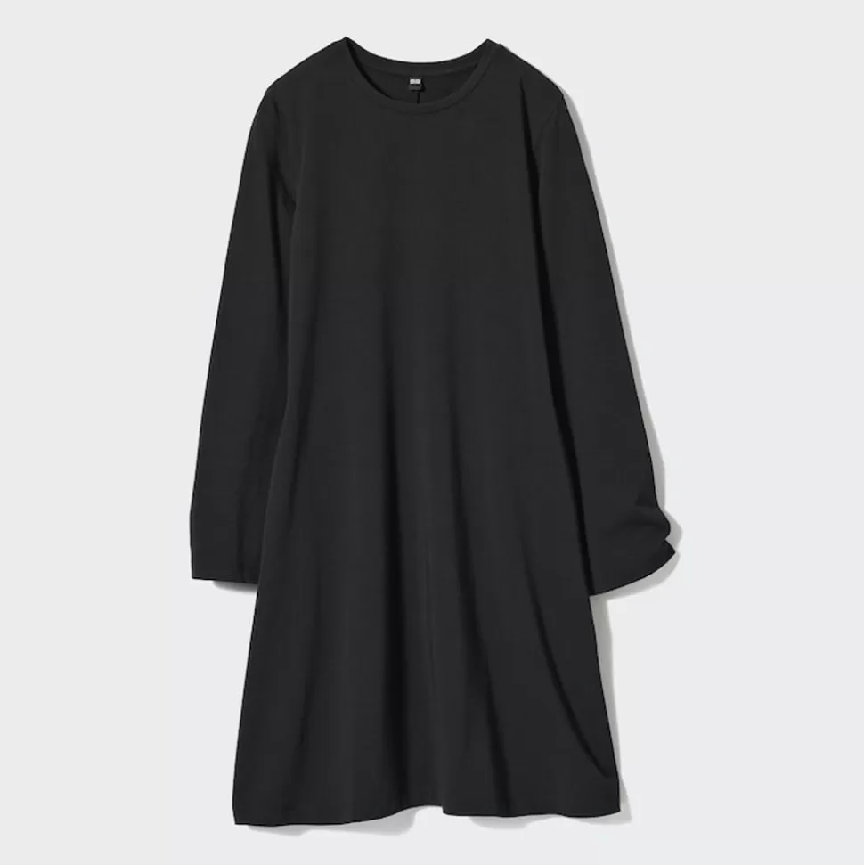 UNIQLO Kleider, Jumpsuits & Overalls*Ausgestelltes Baumwollmix Langarm Minikleid