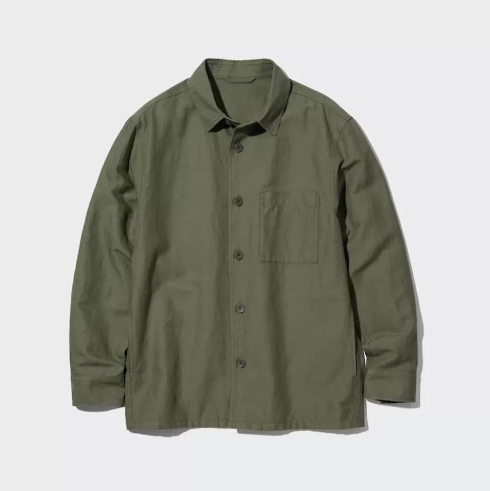 UNIQLO Hemdjacken & Shirtjacken*Baumwolle Leinen Hemdjacke