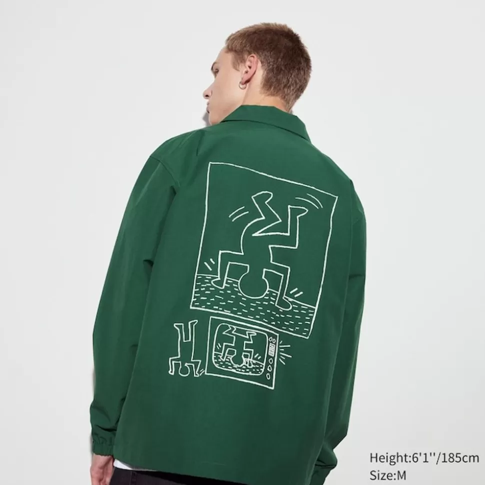 UNIQLO Mäntel, Jacken, Parka & Westen*Bedruckte College Jacke Grun