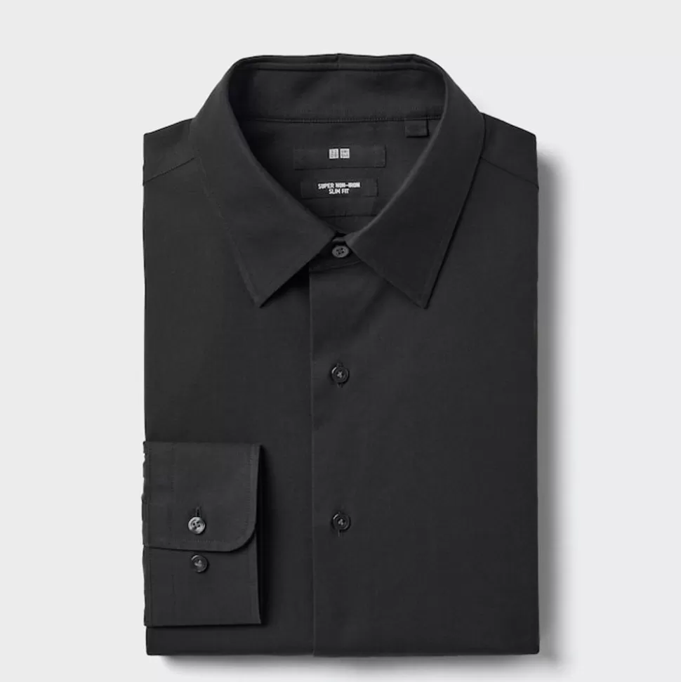 UNIQLO Hemden*Bugelfreies Hemd (Slim Fit) Schwarz