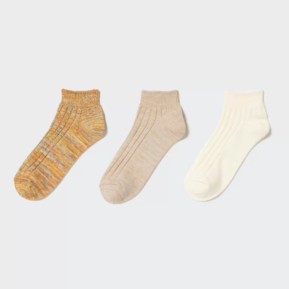 UNIQLO Socken, Strumpfhosen & Leggings*Buntgerippte Kurzsocken (3 Paar)