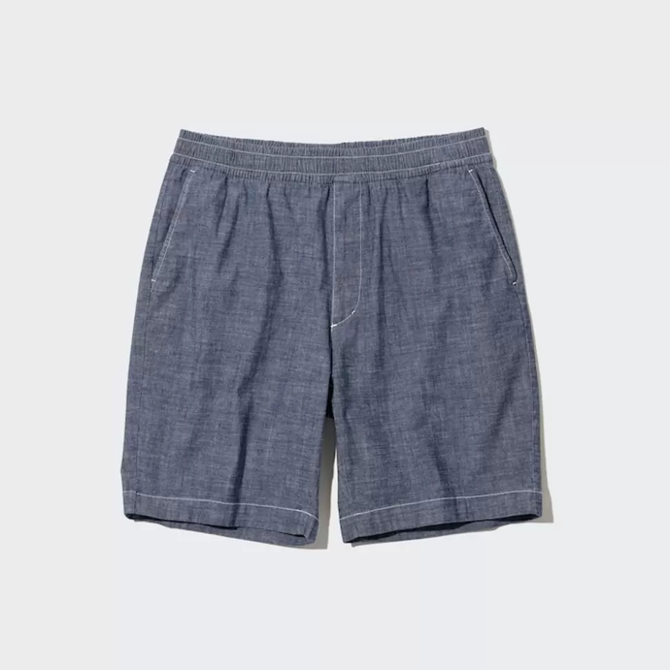 UNIQLO Loungewear & Pyjamas*Chambray Stretch Easy Shorts Blau