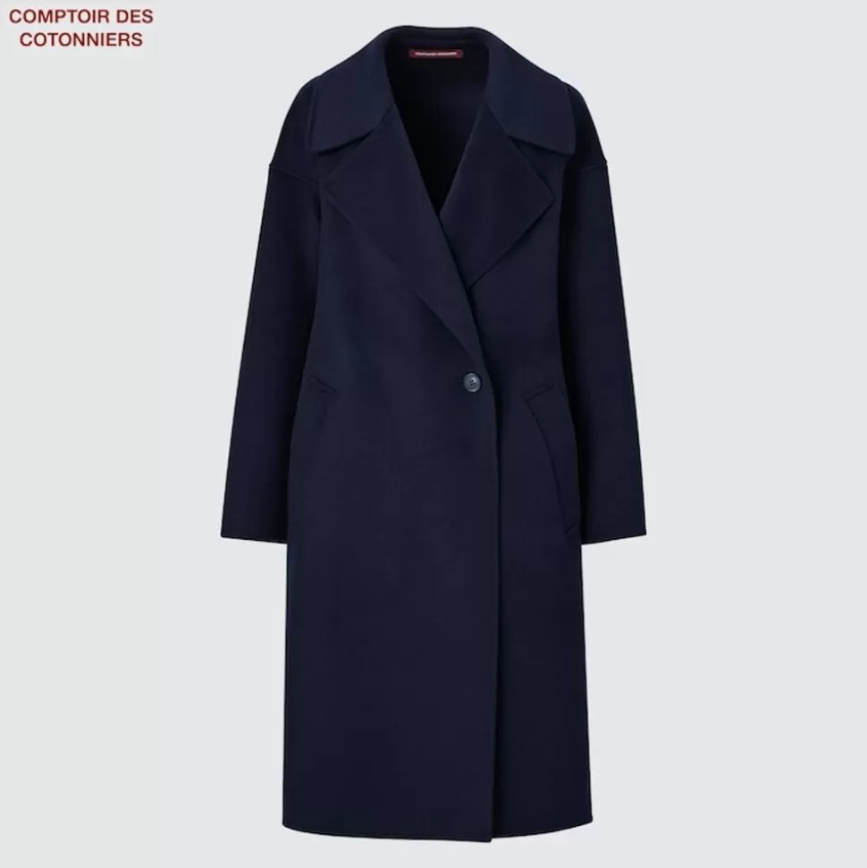 UNIQLO Mäntel, Jacken, Parka & Westen*Comptoir Des Cotonniers Langer Woll Mäntel Dunkelblau