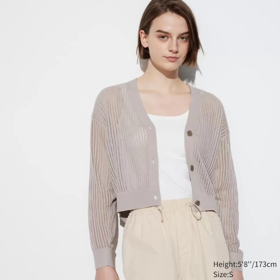 cropped_mesh_strickjacke_mit_vausschnitt_2-1.webp UNIQLO Pullover & Strickjacken*Cropped Mesh Strickjacke Mit V-Ausschnitt