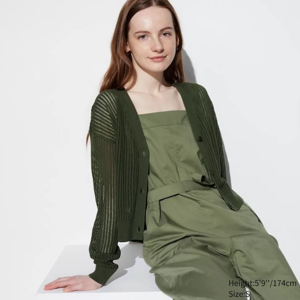 cropped_mesh_strickjacke_mit_vausschnitt_4-1.webp UNIQLO Pullover & Strickjacken*Cropped Mesh Strickjacke Mit V-Ausschnitt