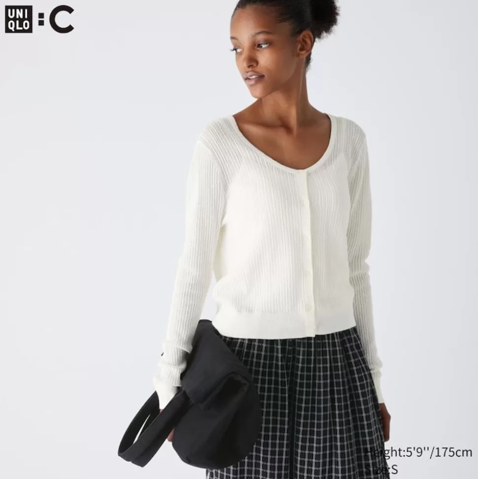 UNIQLO Pullover & Strickjacken*Cropped Strickjacke Mit Spitze