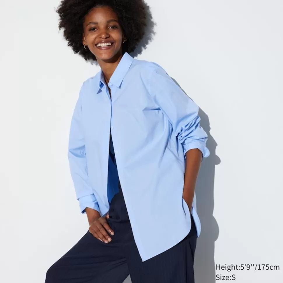 UNIQLO Hemden & Blusen*Extra Feine Baumwolle Langarm Bluse