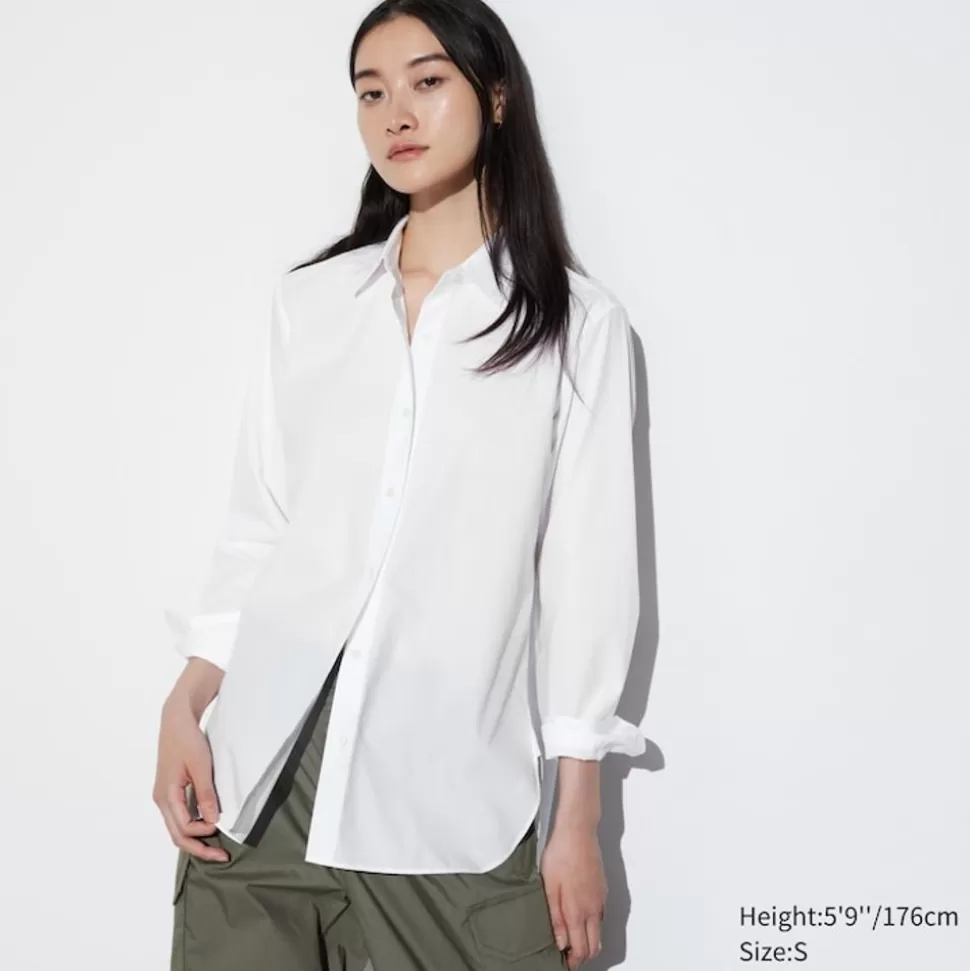 UNIQLO Hemden & Blusen*Extra Feine Baumwolle Langarm Bluse