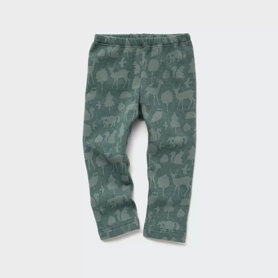 UNIQLO Leggings*Gemusterte Fleece Leggings Grun