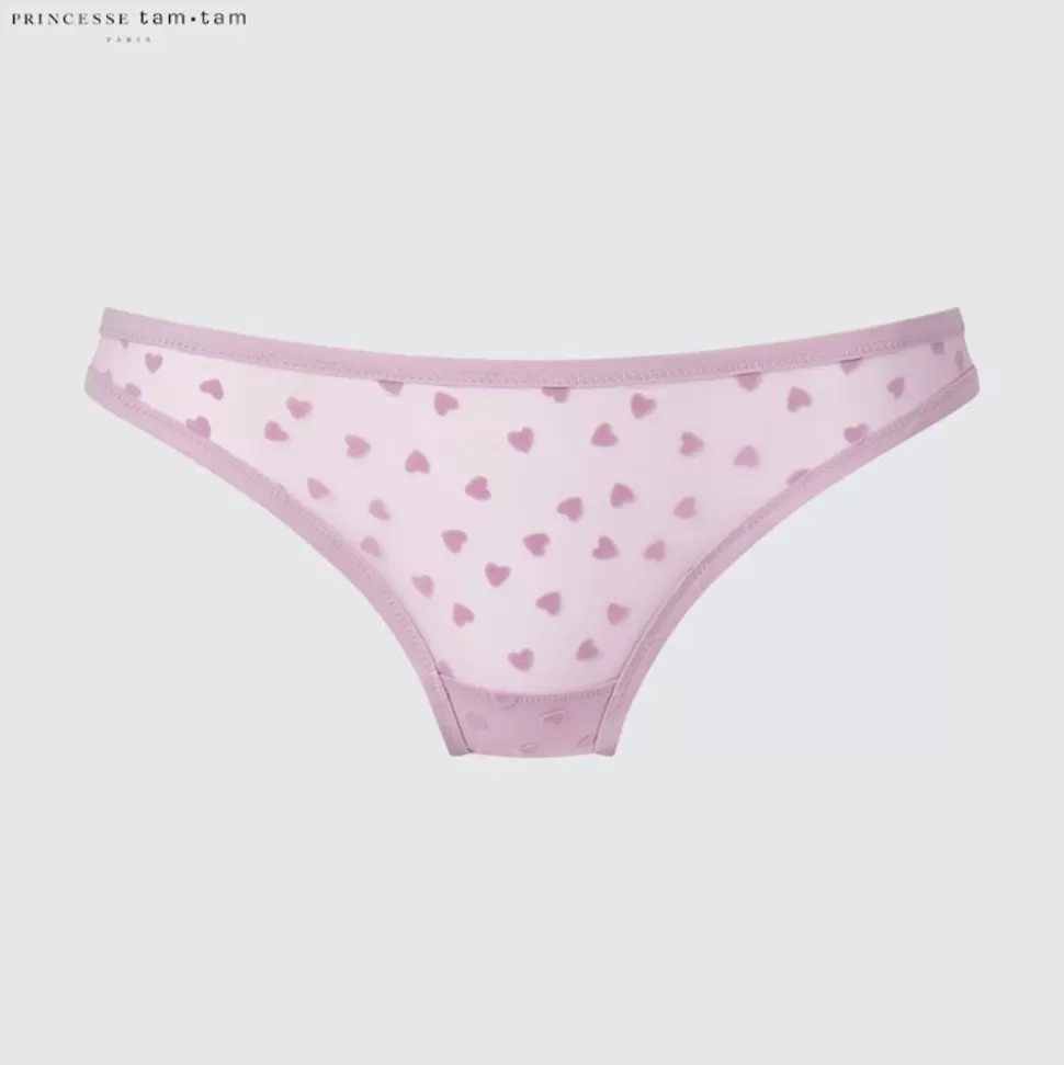 UNIQLO Bhs & Unterwäsche*Gemusterter Mesh Slip Lila