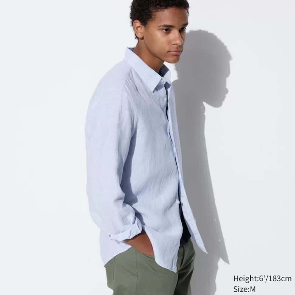 UNIQLO Hemden*Gemustertes 100 % Premium Leinen Hemd