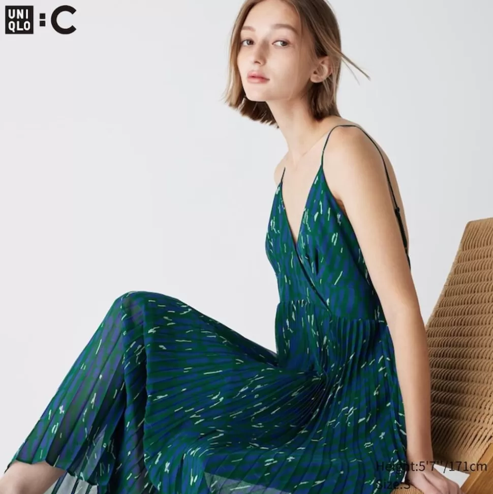 UNIQLO Kleider, Jumpsuits & Overalls*Gemustertes Falten Tragerkleid