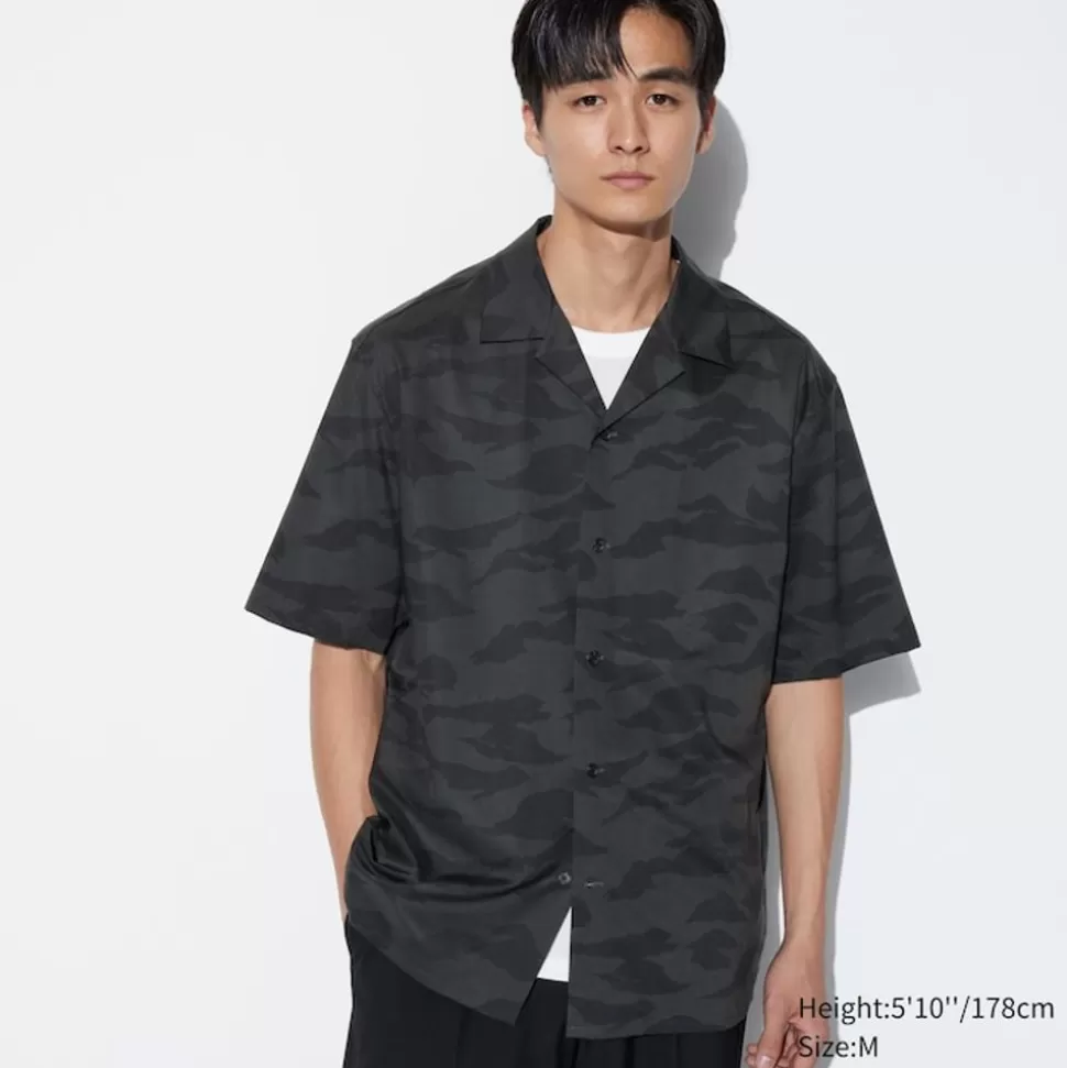 UNIQLO Hemden*Gemustertes Modal Baumwolle Kurzarm Hemd