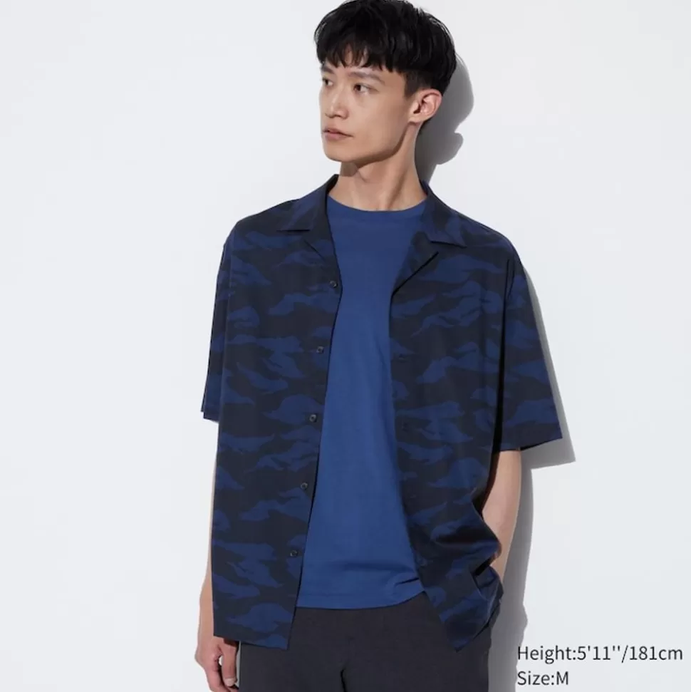 UNIQLO Hemden*Gemustertes Modal Baumwolle Kurzarm Hemd