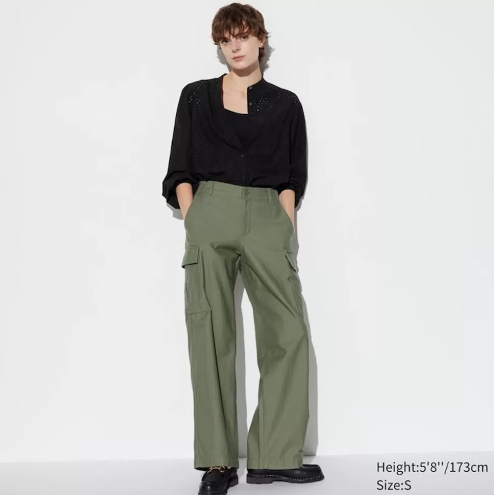 UNIQLO Hosen, Leggings & Jogginghosen*Gerade Cargohose (Wide Fit, Lang)