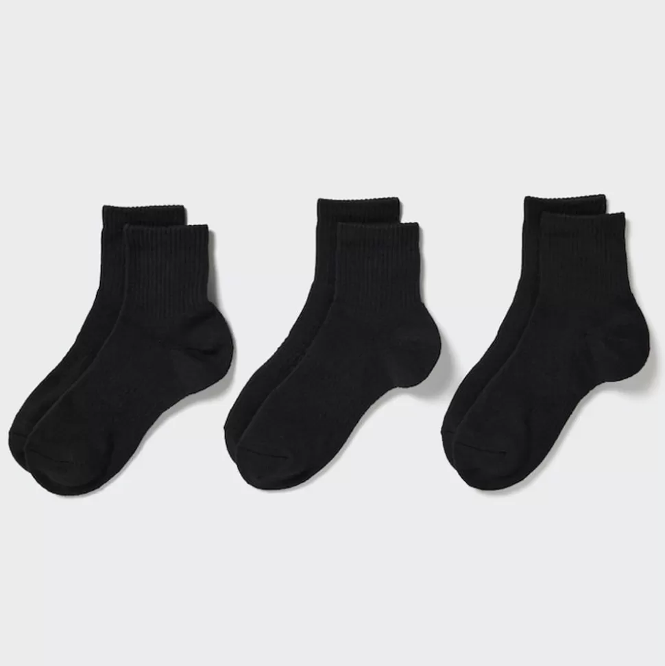 UNIQLO Socken, Strumpfhosen & Leggings*Gerippte Gefutterte Socken (3 Paar) Schwarz