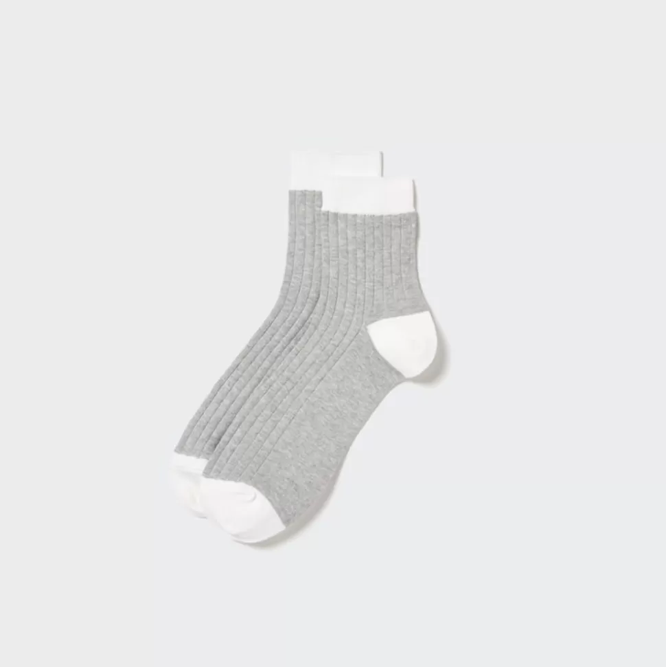 UNIQLO Socken*Gerippte Halbsocken Grau