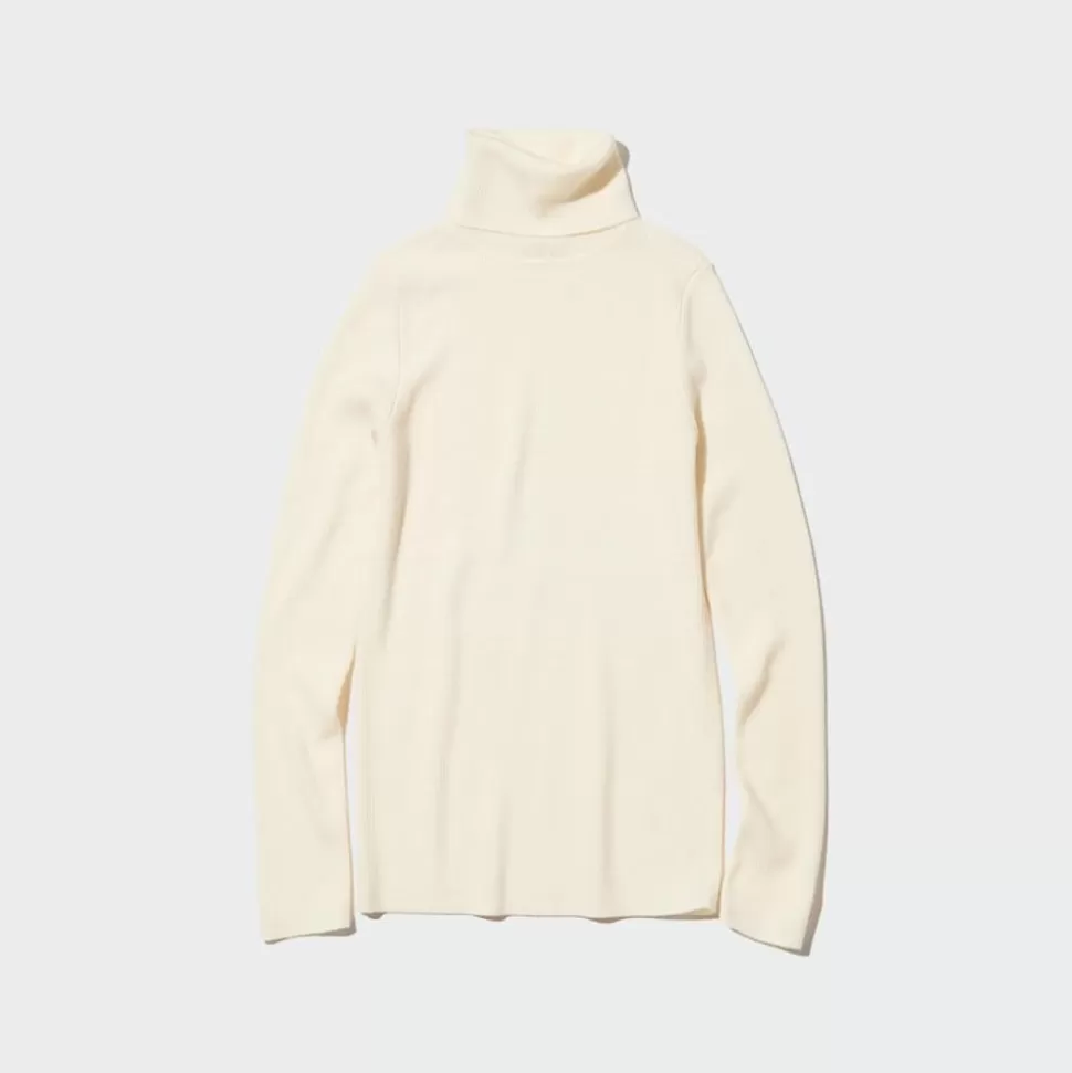 UNIQLO Pullover & Strickjacken*Gerippter 100 % Extra Feine Merinowolle Rollkragenpullover
