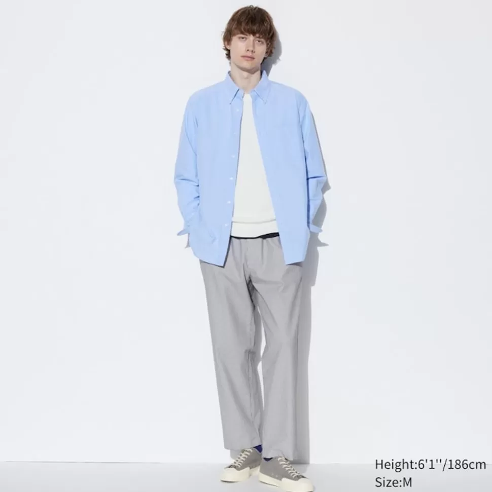 UNIQLO Loungewear & Pyjamas*Gestreifte Baumwolle Easy Hose (Relaxed Fit)