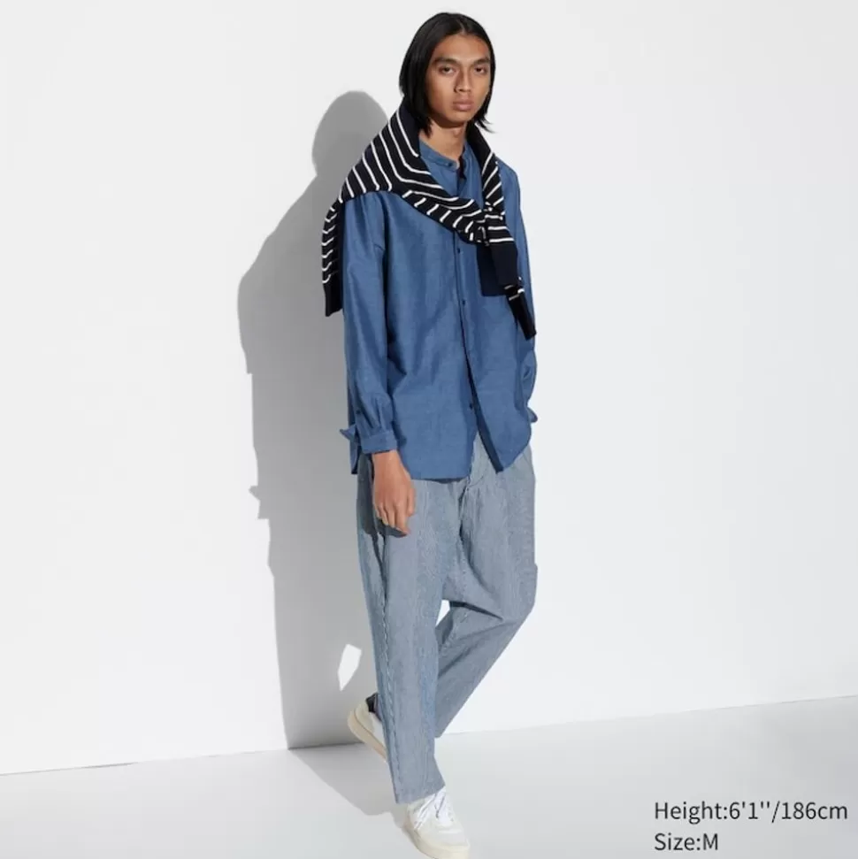 UNIQLO Loungewear & Pyjamas*Gestreifte Baumwolle Easy Hose (Relaxed Fit)