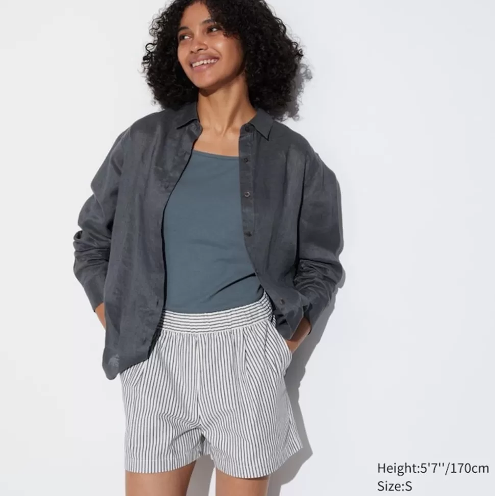 UNIQLO Loungewear & Pyjamas*Gestreifte Baumwolle Easy Shorts