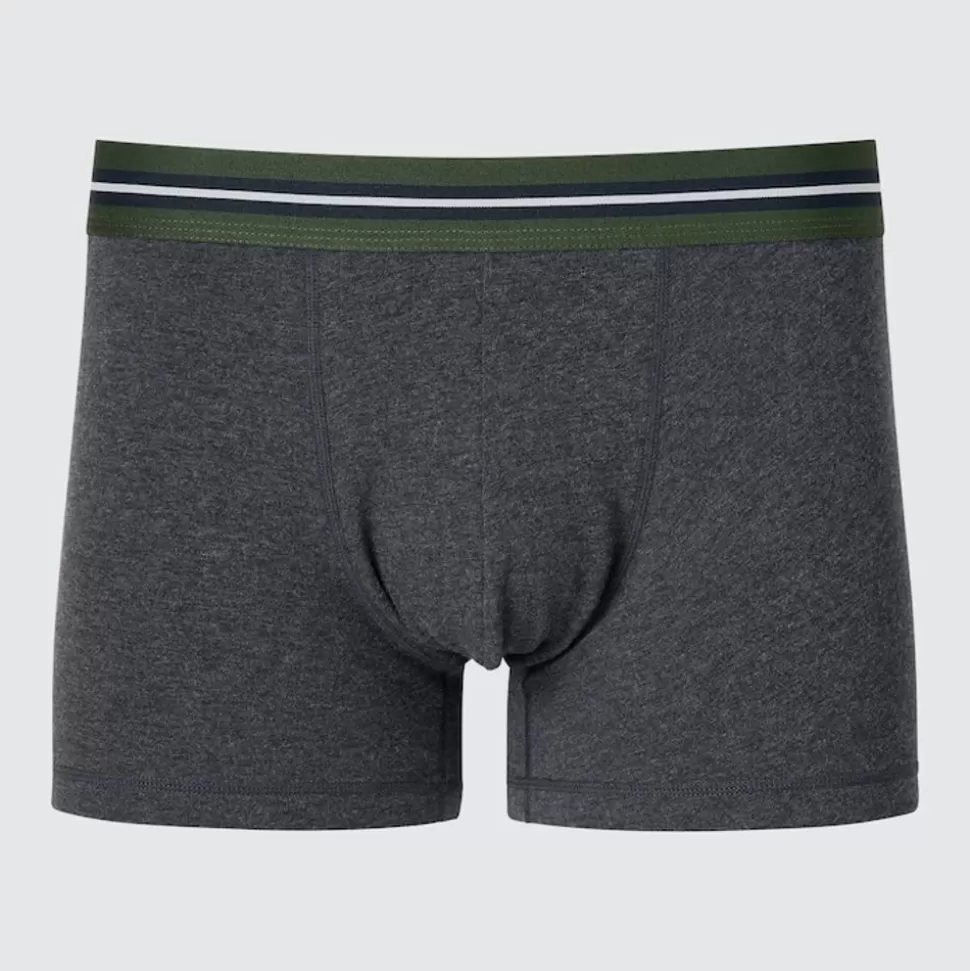 UNIQLO Unterwäsche*Gestreifte Baumwolle Unterhose Mit Niedrigem Bund Dunkelgrau