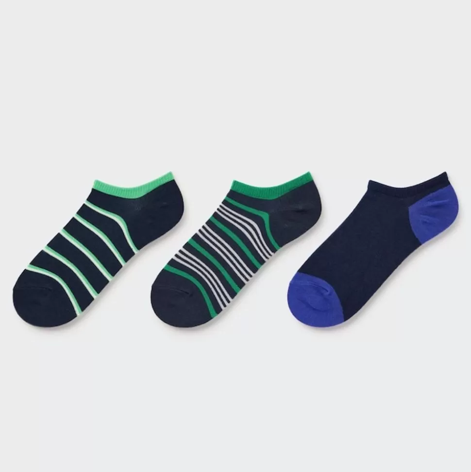 UNIQLO Socken, Strumpfhosen & Leggings*Gestreifte Kurzsocken (3 Paar) Dunkelblau