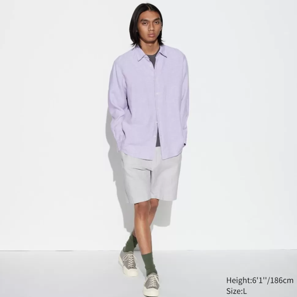 UNIQLO Shorts*Gestreifte Leinenmix Shorts