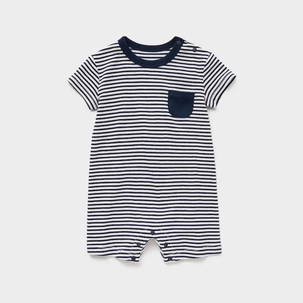 UNIQLO Strampler & Bodys*Gestreifter Gerippter Kurzarm Strampler