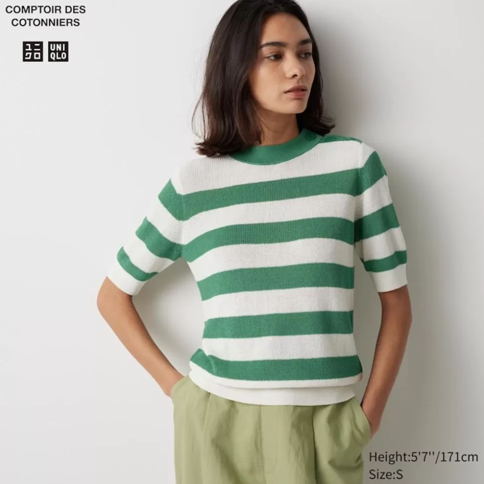 UNIQLO Pullover & Strickjacken*Gestreifter Halbarm Pullover