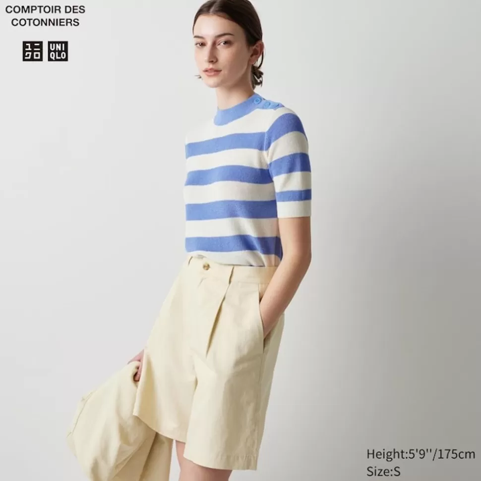 UNIQLO Pullover & Strickjacken*Gestreifter Halbarm Pullover