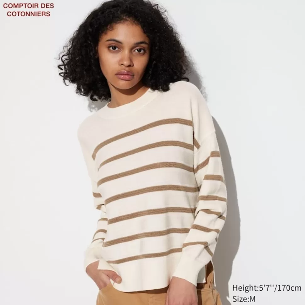 UNIQLO Pullover & Strickjacken*Gestreifter Merinowolle Pullover