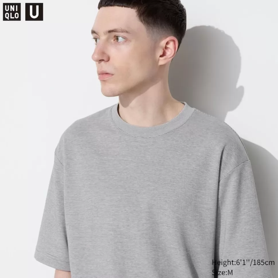 UNIQLO T-Shirts & Oberteile*Gestreiftes Oversized Airism Baumwolle Halbarm T-Shirt