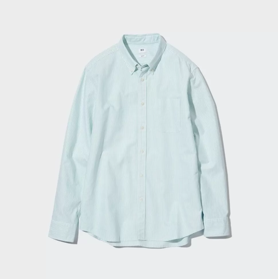 UNIQLO Hemden*Gestreiftes Oxford Hemd (Slim Fit) Grun