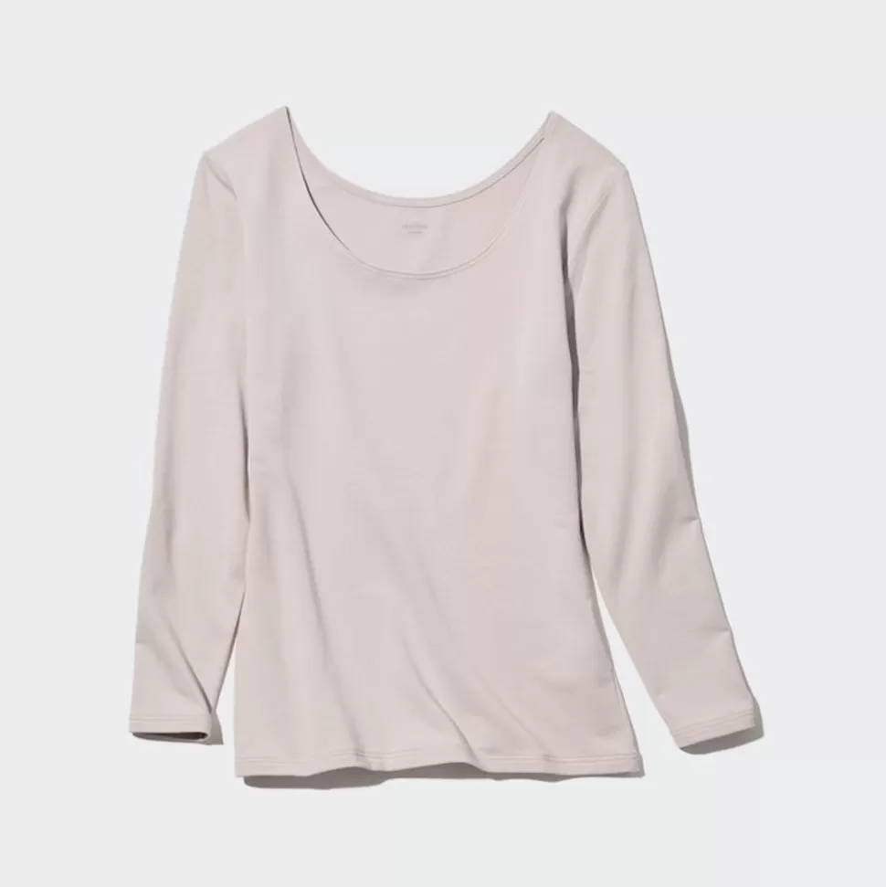 UNIQLO T-Shirts & Oberteile*Heattech Extra Warm Baumwolle Thermo Langarmshirt Mit Weitem Rundhals